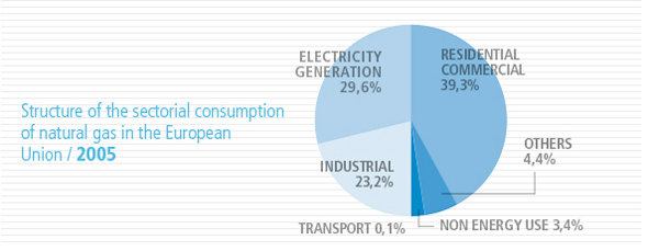 ESTRUCTURA DEL CONSUMO SECTORIAL DE GAS NATURAL EN LA U.E.